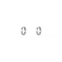 Zinc Alloy Huggie Hoop Earring, platinum plated, voor vrouw & met strass, 13mm, Verkocht door pair