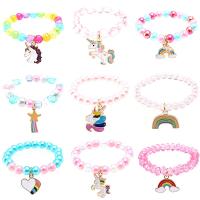 Children Bracelet & Bangle Zinc Alloy with Resin & Acrylic for children & enamel & with rhinestone multi-colored Length Approx 6.29 Inch Sold By PC