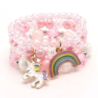 Bambini Bangle, lega in zinco, with acrilico, per i bambini & stili diversi per la scelta & smalto, multi-colore, Lunghezza Appross. 7.08 pollice, Venduto da PC