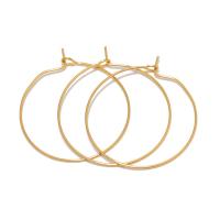 Brinco de argola de aço inoxidável de Mens, Aço inoxidável 304, banhado, para mulher, dourado, 20x24mm,0.7mm, vendido por PC