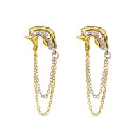 Zinc Alloy Drop Earrings plated fashion jewelry & for woman two different colored Sold By Pair