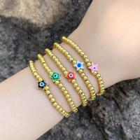 Evil Eye Jewelry Bracelet Brass Star 18K gold plated fashion jewelry & for woman & enamel Length 17 cm Sold By PC