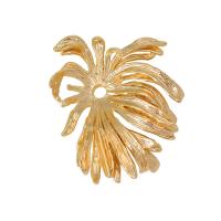 Messing hangers, Bloem, gold plated, DIY, gouden, nikkel, lood en cadmium vrij, 11x39mm, Ca 10pC's/Bag, Verkocht door Bag