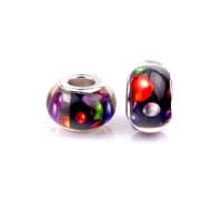 European Resin Beads with Iron Lantern silver color plated DIY multi-colored Approx Sold By Bag