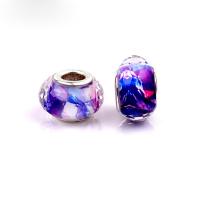 Resin European Beads with Iron Lantern silver color plated DIY mixed colors Approx Sold By Bag