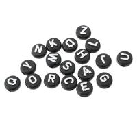 Alphabet Acrylic Beads Flat Round DIY & enamel Approx 2mm Sold By Bag