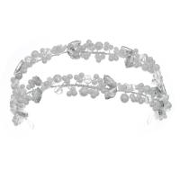 Guirlande de cheveux, perle de plastique, avec fil en laiton & cristal, Placage de couleur argentée, cadeau de mariage & pour femme & avec strass, argent, 330x60mm, Vendu par PC