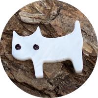 Perles naturelles de coquillage d'eau douce , coquille d'eau douce, chat, DIY, blanc, 11x15mm, Vendu par PC