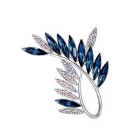 krystal Broche, Zinc Alloy, med Krystal, mode smykker & for kvinde & med rhinestone, flere farver til valg, nikkel, bly & cadmium fri, 54x46mm, Solgt af PC