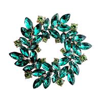 krystal Broche, Zinc Alloy, med Krystal, mode smykker & for kvinde, flere farver til valg, nikkel, bly & cadmium fri, 58x58mm, Solgt af PC