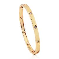 Cúbicos Circonia pulsera Latón Micro pavimenta, metal, chapado en color dorado, micro arcilla de zirconia cúbica & para mujer, dorado, Vendido por UD