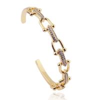 Bracelet cubique en laiton zircon pavent, Plaqué d'or, pavé de micro zircon & pour femme, plus de couleurs à choisir, Vendu par PC