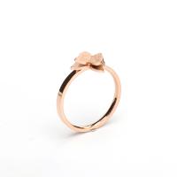 Anillo de dedo de acero inoxidable, acero inoxidable 304, Mariposa, chapado en oro de rosa real, diverso tamaño para la opción & para mujer, tamaño:5-9, Vendido por UD