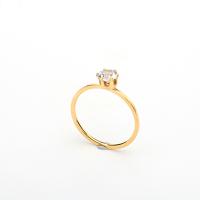 Anillo de dedo acero inoxidable del Rhinestone, acero inoxidable 304, Patrón Geométrico, chapado en oro real, diverso tamaño para la opción & para mujer & con diamantes de imitación, tamaño:5-10, Vendido por UD