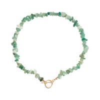 Collar de piedras preciosas joyas, aleación de zinc, con Esmalte, chapado en color dorado, Joyería & diferentes estilos para la opción & para mujer, verde, Vendido para 42 cm Sarta