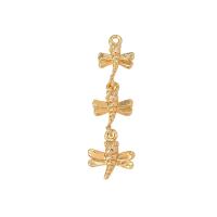 Brass Korut Riipukset, Messinki, Dragonfly, kullan väri kullattu, muoti korut & Unisex, kultainen, nikkeli, lyijy ja kadmium vapaa, 31x19mm, N. 10PC/laukku, Myymät laukku