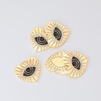 Evil Eye Hangers, Messing, Hart, gold plated, uniseks & micro pave zirconia & glazuur, gouden, nikkel, lood en cadmium vrij, 22.90x24.60mm, Verkocht door PC