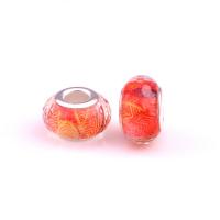 European Resin kralen, Hars, met Ijzer, Lantaarn, silver plated, DIY, oranje, 8.50x14mm, Ca 100pC's/Bag, Verkocht door Bag