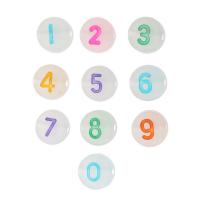 Number Acrylic Bead Flat Round DIY & enamel Approx 1mm Sold By Bag