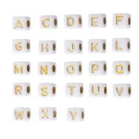 Perles acrylique alphabet, cadre, DIY & modèles différents pour le choix & émail, plus de couleurs à choisir, 5x5x5mm, Trou:Environ 2mm, Vendu par sac