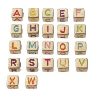 Alphabet Acrylic Beads Square DIY & enamel Approx 2mm Sold By Bag