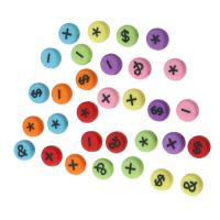 Alphabet Acrylic Beads Flat Round DIY & enamel Approx 1mm Sold By Bag