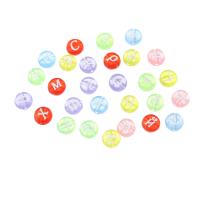 Alphabet Acrylic Beads Flat Round DIY & enamel Approx 1mm Sold By Bag