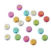 Perles acrylique alphabet, Plat rond, DIY & modèles différents pour le choix & émail, plus de couleurs à choisir, 7x7x4mm, Trou:Environ 1mm, Vendu par sac