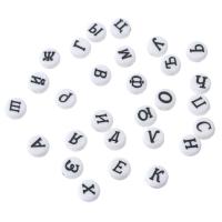 Alphabet Acrylic Beads Flat Round DIY & enamel Approx 1mm Sold By Bag