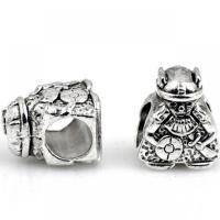 Zinc Alloy European Beads silver color plated DIY nickel lead & cadmium free Approx Sold By Bag