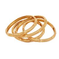 Brass Bangle 24K gold plated for woman golden nickel lead & cadmium free 60mm Sold By PC