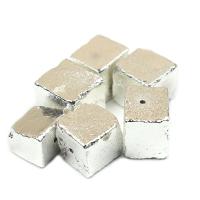 Nem mágneses hematit gyöngyök, Square, ezüst színű bevonattal, DIY, ezüst, 5-15mm, Lyuk:Kb 2mm, Által értékesített PC