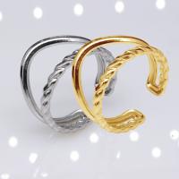 304 Nerūdijantis plienas Cuff Finger Ring, Bižuterijos & moters, daugiau spalvų pasirinkimas, 12mm, Pardavė PC