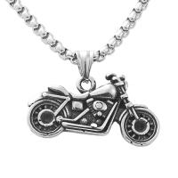 Titan stål halsband, Motorcykel, polerad, mode smycken & olika stilar för val & för människan, silver, 18x31mm, Längd Ca 23.62 inch, Säljs av PC