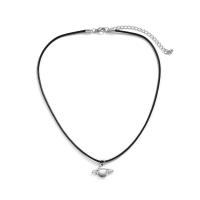 Zinklegering halskettingen, Zinc Alloy, met Wax, met 2.7inch extender keten, silver plated, mode sieraden & voor de mens, Lengte Ca 15.7 inch, Verkocht door PC