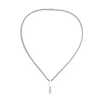 Collier d'acier titane, avec chaîne de fer, rectangle, bijoux de mode & chaîne de boîte & pour homme, 40mm, Longueur Environ 27.5 pouce, Vendu par PC