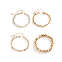 Fer Bracelets, avec plastique revêtu de cuivre, avec 1.9inch chaînes de rallonge, Placage, chaîne Français corde de Français & 4 pièces & pour homme & avec strass, plus de couleurs à choisir, Longueur Environ 7 pouce, Environ 7.8 pouce, Vendu par fixé