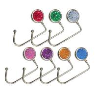 Zinc Alloy Bag Hanger, met Resin Strass, Draagbare, meer kleuren voor de keuze, 65x100mm, 5pC's/Lot, Verkocht door Lot