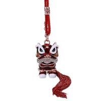 Sleutelhanger, Zinc Alloy, Leeuw, handgemaakt, glazuur & met strass, rood, 290mm, Verkocht door PC