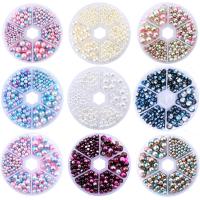 Plastic Pearl Sieraden vinden Set, met Hars, gepolijst, DIY & verschillende grootte voor keus & geen gat, meer kleuren voor de keuze, 4MMu30015MMu30016MMu30018MM, Verkocht door box