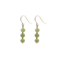 Gemstone Earrings, malaquitta, 14K cheio de ouro, joias de moda & para mulher, 6mm, vendido por par