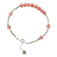 Braccialetti in cristallo naturale, Strawberry Quartz, placcato, gioielli di moda & per la donna, 5MMu30012.5MM, Lunghezza 18 cm, Venduto da PC