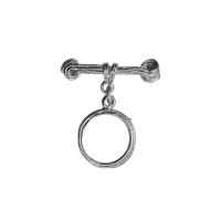 Chiusura Toggle in ottone, placcato argento antico, DIY, assenza di nichel,piombo&cadmio, 15x1mm, Appross. 10PC/borsa, Venduto da borsa