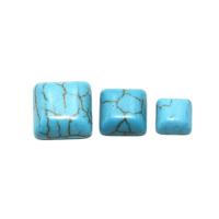 Synthetische Turquoise Cabochon, Square, DIY & verschillende grootte voor keus, blauw, Verkocht door PC