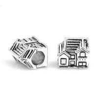 Zinc Alloy European Beads House silver color plated DIY nickel lead & cadmium free Approx Sold By Bag