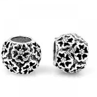 Zinc Alloy European Beads barrel silver color plated DIY nickel lead & cadmium free Approx Sold By Bag