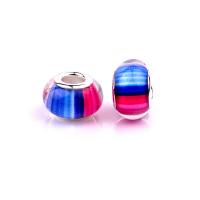 Resin European Beads with Iron Lantern silver color plated DIY mixed colors Approx Sold By Bag