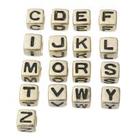 Alphabet Acrylic Beads Square DIY & enamel Approx 4mm Sold By Bag