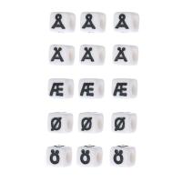 Alphabet Acrylic Beads Square DIY & enamel Approx 3.5mm Sold By Bag