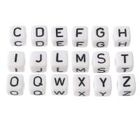 Alphabet Acrylic Beads Square DIY & enamel Approx 4mm Sold By Bag